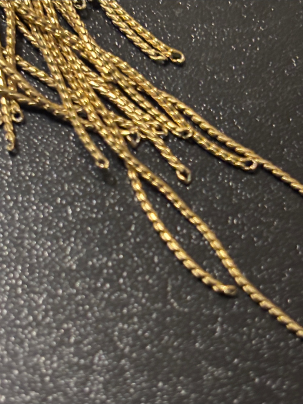 Gold Fringe Collar Necklace - Flapper, Egyptian Style - Picture 10 of 11
